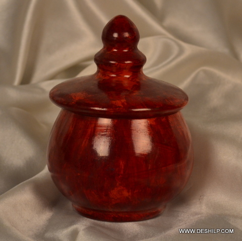 RED COLOR GLASS JAR WITH GLASS LID