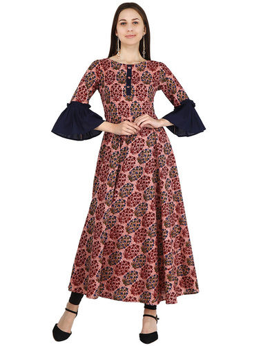 Multi Ladies Printed Cotton Kurti