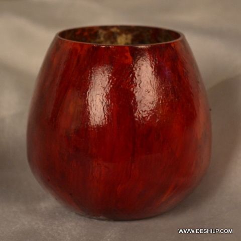 RED COLOR FINISH GLASS FLOWER VASE