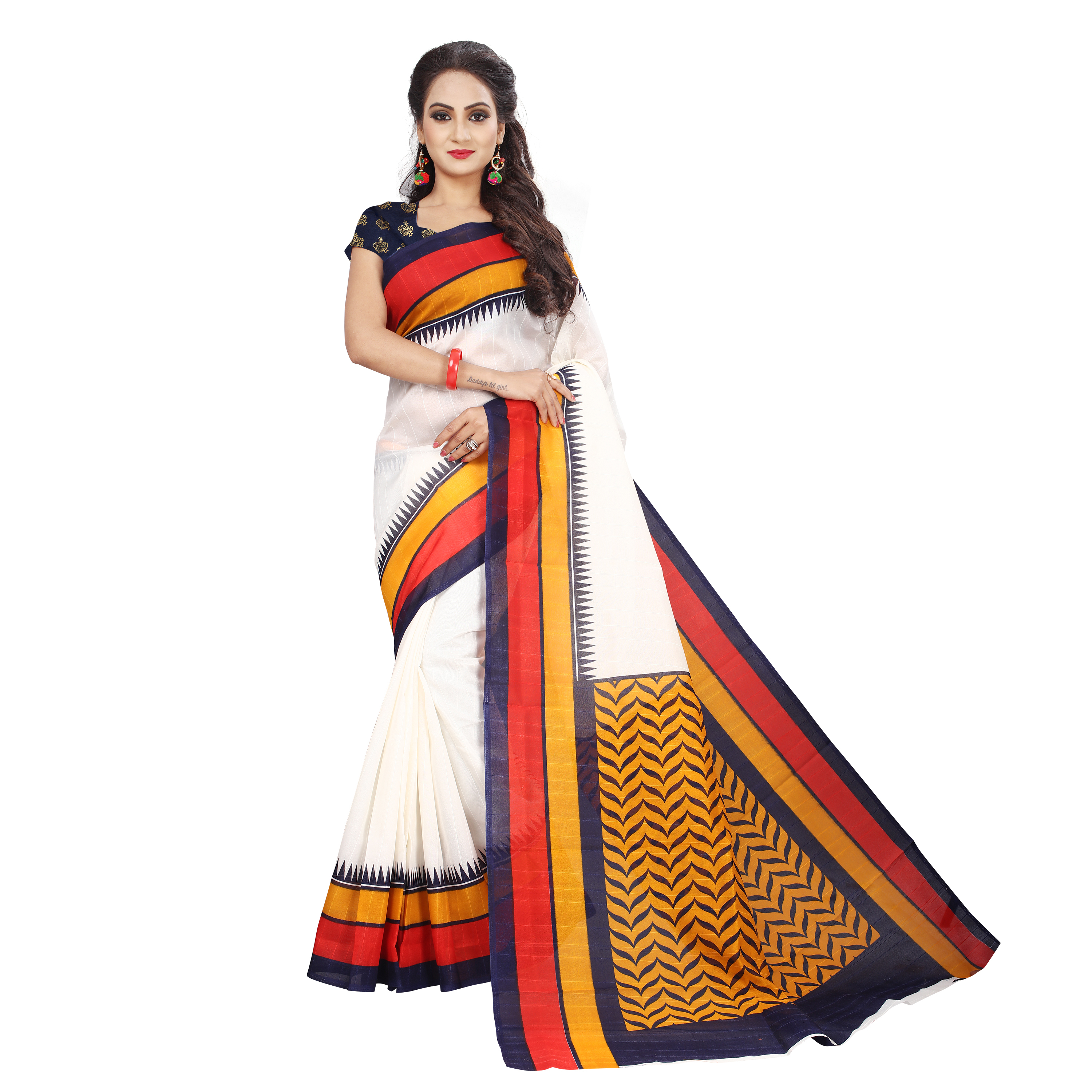 Foil Printed Bhagalpuri Saree