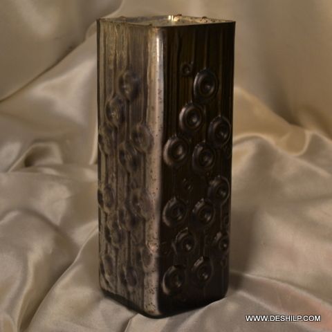 LONG SILVER FLOWER VASE