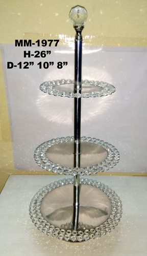 Crystal Silver Plate Decorative Stand For Home Decor