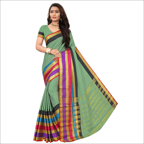 Heavy Printed Cotton Silk Saree
