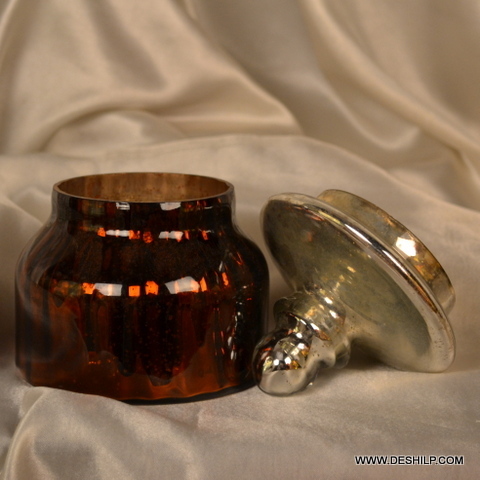 Brown Mini Glass Jar With Lid