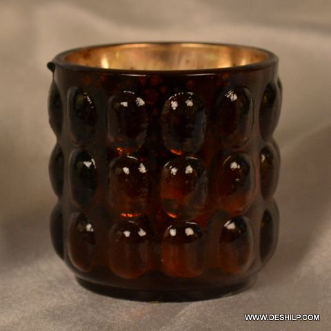 SMALL T LIGHT BIG DOTTED CANDLE HOLDER