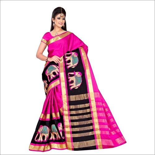 Plain Cotton Silk Saree