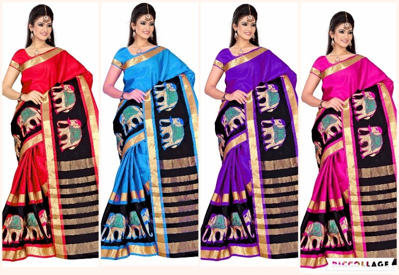 Plain Cotton Silk Saree