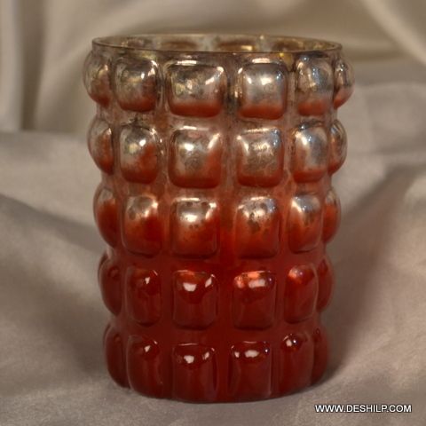 ORANGE & WHITE CANDLE HOLDER