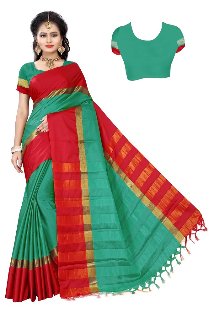 Plain Cotton Silk Saree