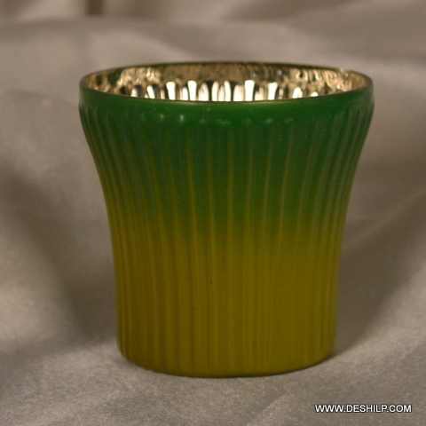 SILVER GLASS CANDLE HOLDER