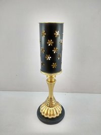 Decorative Glass Candle with antique Brass stick