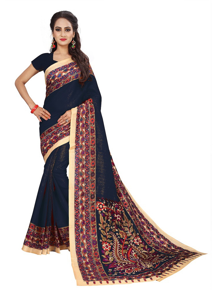 Fancy Kalamkari Design Bhagalpuri Saree
