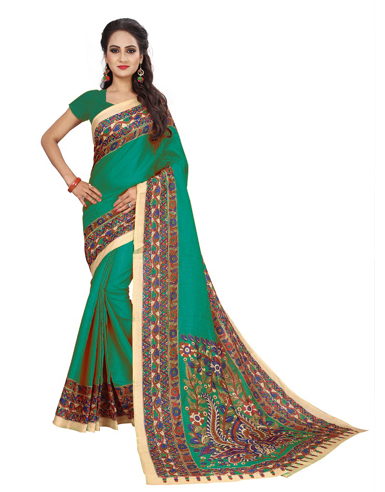 Fancy Kalamkari Design Bhagalpuri Saree