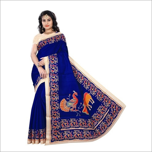 Kalamkari Design Bhagalpuri Saree