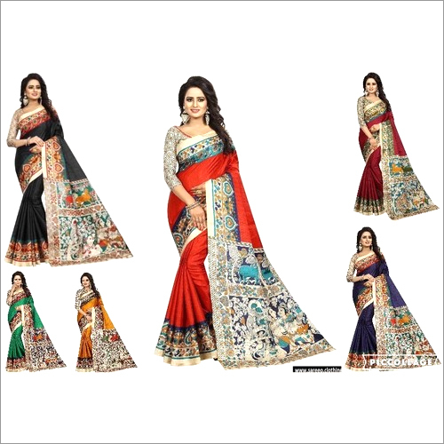 Women Fancy  Kalamkari Design Saree