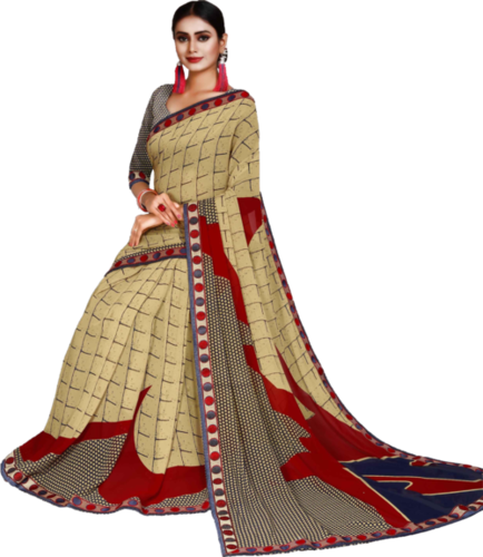 Yellow With Red Exclusive Saree