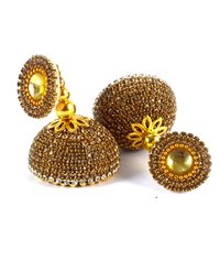 Latest Silk Thread Golden Stone Earrings Gender: Women