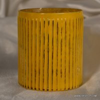 YELLOW COLOR GLASS CANDLE HOLDER