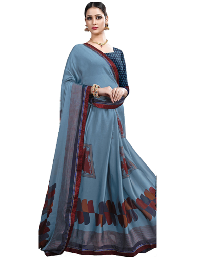 Grey Color Fancy Saree