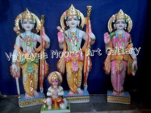 Ram Darbar Marble Statue With Sitting Hanuman