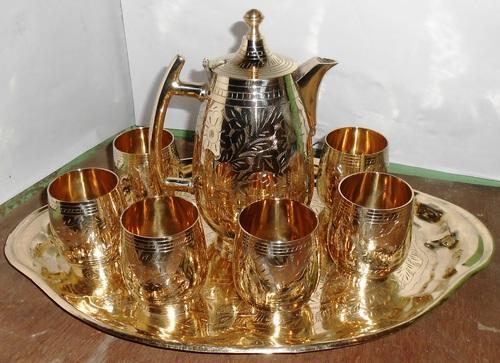 Antique Brass Lemon Set Pack of 6 Glasses