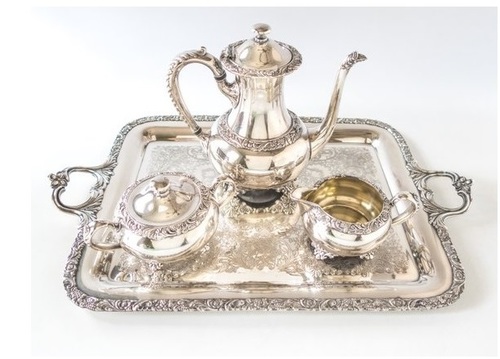 Metal Vintage Silver Plate Tea Set