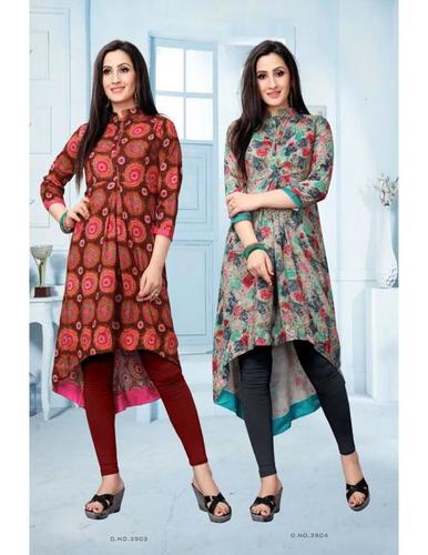 Trendy Kurti - Rayon Fabric Available Sizes L/XL/XXL Printed Design - 3/4 Sleeve Comfortable Daily Wear for Women