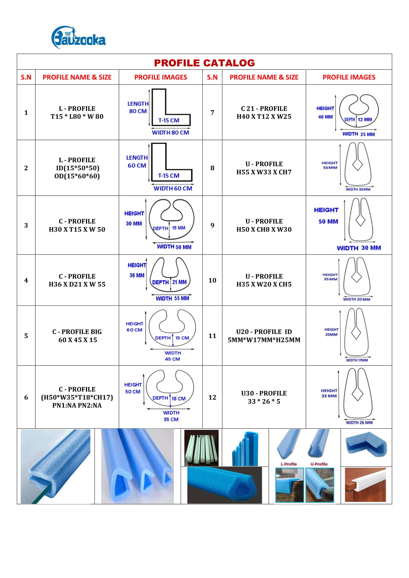 Epe Profiles Foam
