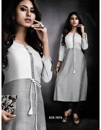 White And Grey Formal Kurti