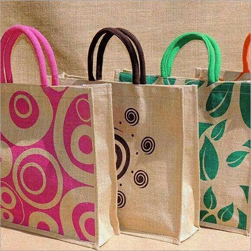 Customized Jute Bag - Eco-Friendly Jute Material, Various Sizes Available - Trendy Pink, Green, and Brown Options for Stylish Shopping and Promotions