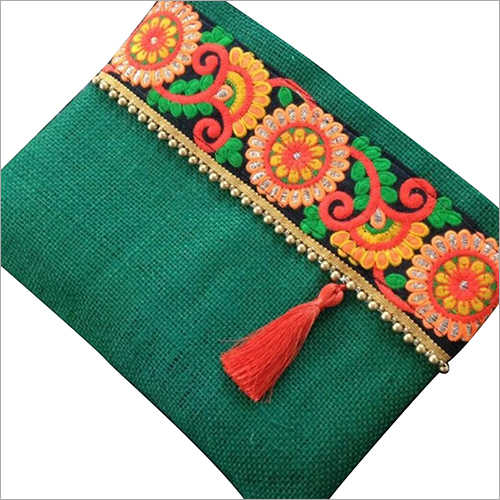 Jute Clutch Bag - Jute Material Customized Size & Design Vibrant Green Color | Classy Appearance Washable & Fray-Resistant Design