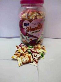 Heartily Love Candy - Unique Plastic Jar With Colorful Packets | Eggless Heart-shaped Fruit-flavored Candy, Juicy Mouthfeel, Long Shelf Life