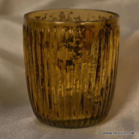 GLASS CANDLE WITH SILVER FINISH