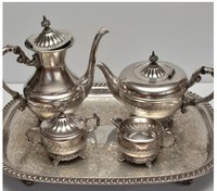 Set of Six Silver Cup Tray with Red Velvet Box