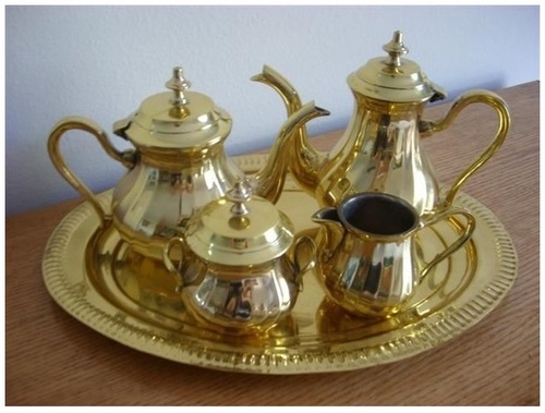 Piece Solid Brass Tea Set Made In India