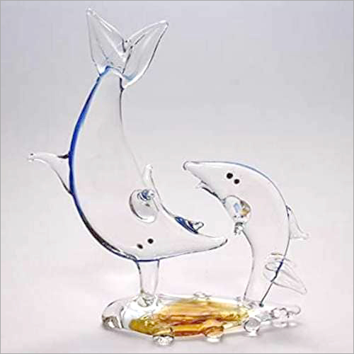 Solid Glass Dolphin Fish Pair