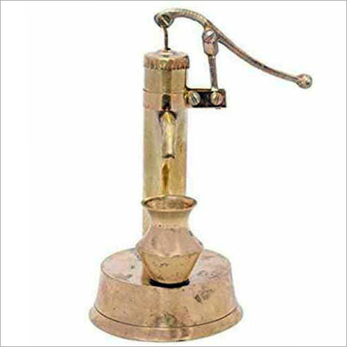 Golden Brass Hand Pump Statue