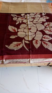 Tussar And Maroon Colour Exclusive Matka Silk Saree