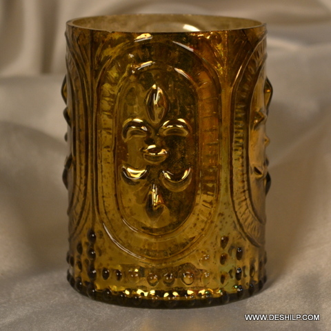 Silver T Light Candle Holder - Material: Glass