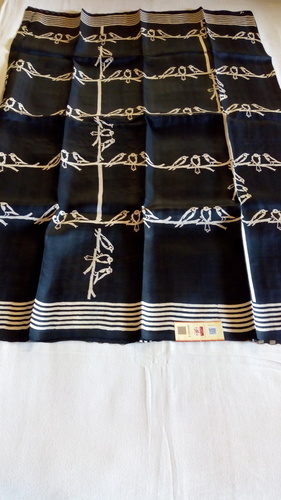Printed Mursiabad Black Pure Silk Saree