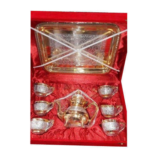 Gold & Silver Cups & Tray with Blue Velvet Box