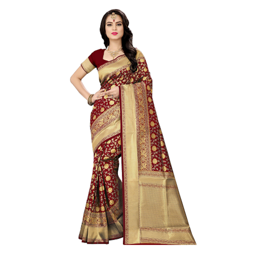 Maroon Silk Saree