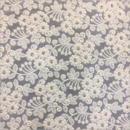 Chanderi Embroidered Fabric