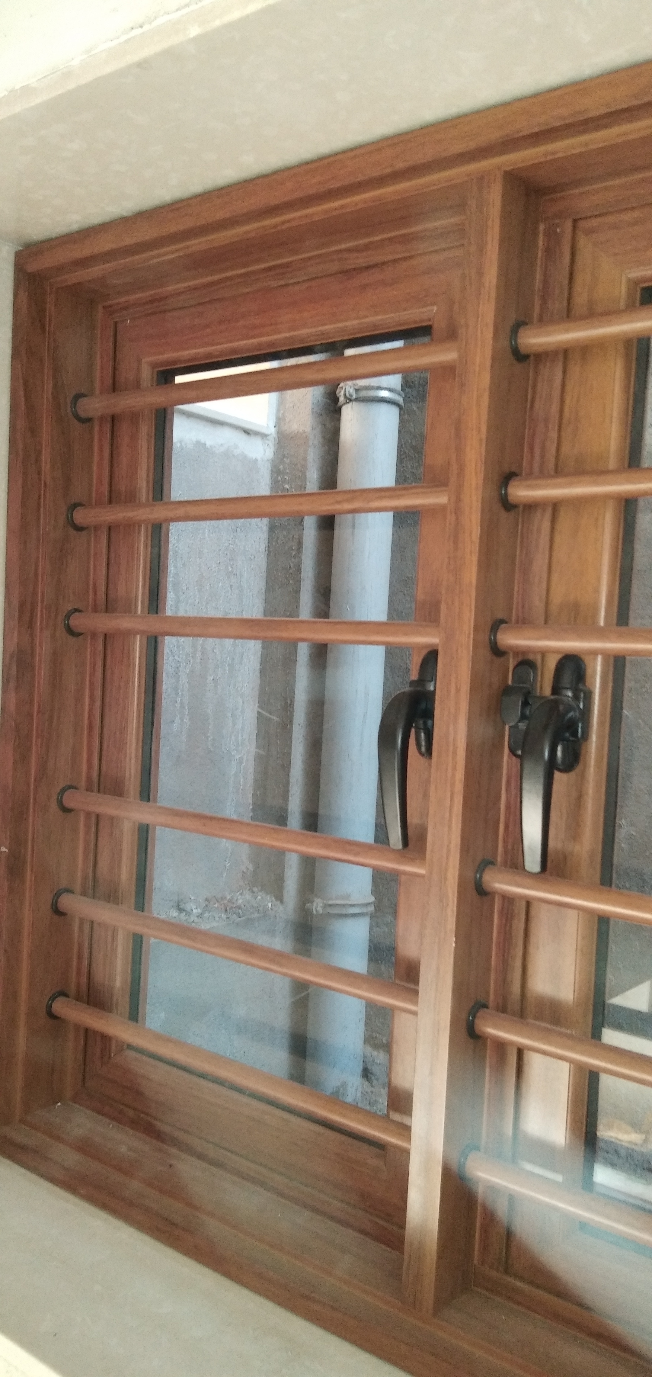 wooden window aluminium coated