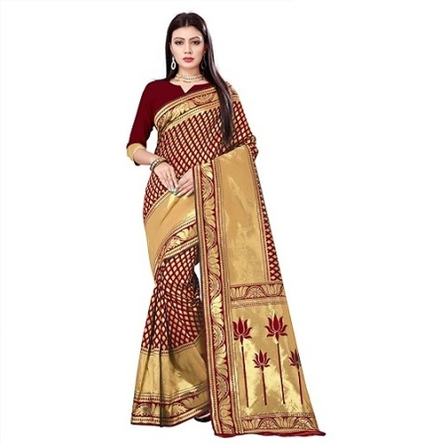 Maroon Silk Saree
