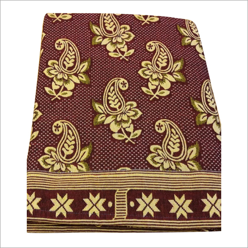 Handloom Bed Sheet - 100% Cotton, 60x90 Inch, Red & Yellow Printed | Shrink Resistant, Normal Wash Mode
