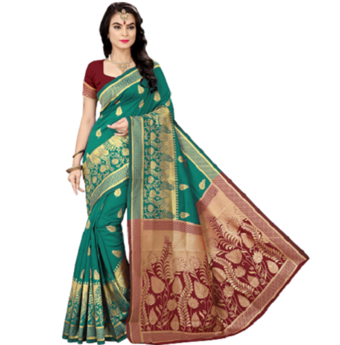 Georgette Green Art Silk Saree