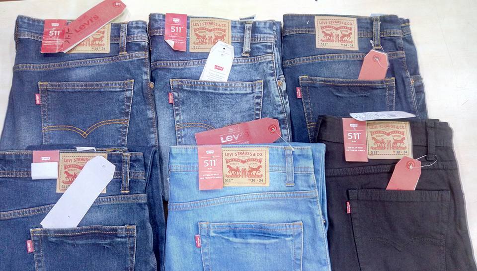 Men customs Seized jeans with bill for resale in India