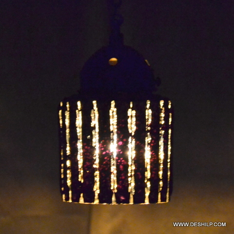 SMALL GLASS SILVER WALL HANGING LAMP