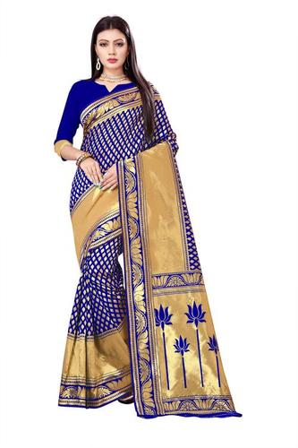 Navy Blue Handloom Silk Saree